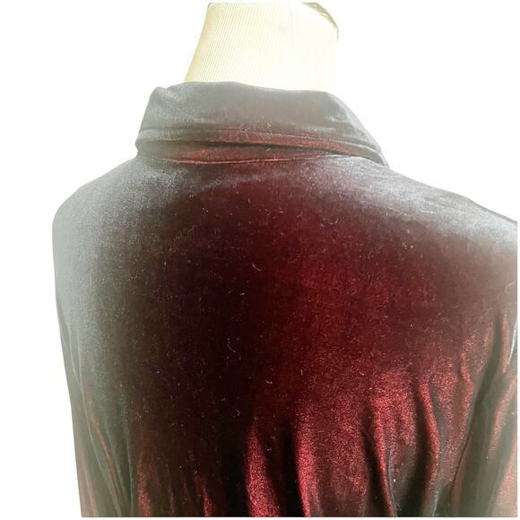 Express World Brand Y2K Velvet Button Down Two Tone Red Blue Size Large - Picture 5 of 16